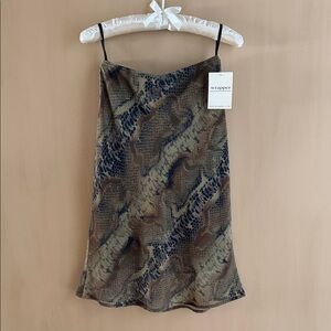 Wrapper Multicolor Snake Print Skirt, NWT